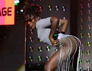 Ebony performing on stage