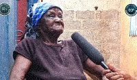 The aged Mary from the Ashanti Region sells water for a living