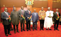 President Akufo-Addo , Vice-President Mahamudu Bawumia with the mini