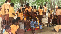 School children playing