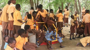 School children playing