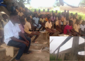 The pupils of the school are seen here under a tree