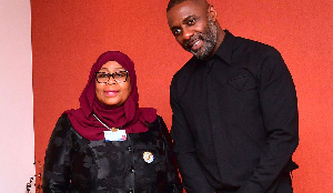 Idris Elba met President Samia Suluhu in January -- Photo Credit: State House Tanzania