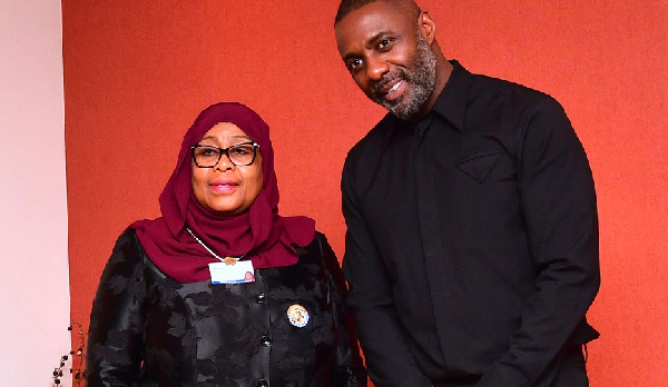 Idris Elba met President Samia Suluhu in January -- Photo Credit: State House Tanzania