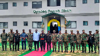 Major-General Thomas Oppong-Peprah (7th from left) and other military officers