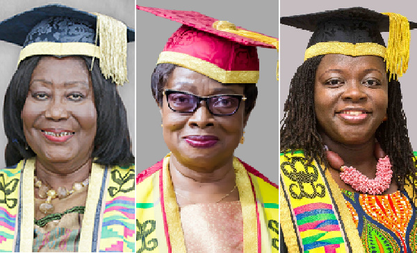 Left - right: UG's all female principal officers - Chinery Hesse, Sophia Akufo and Nana Aba Amfo