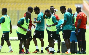 Black Stars players at training