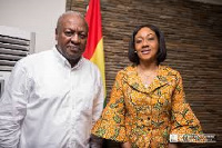 John Mahama with the EC Chairperson Jean Mensa during a 2019 meeting