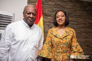 EC boss Jean Mensah with Former President John Mahama