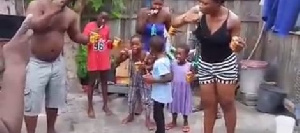 The family brushing their teeth with Kalyppo