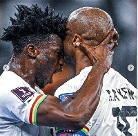 A photo of Mohammed Kudus and Andre Dede Ayew