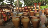 A photo of flower pots