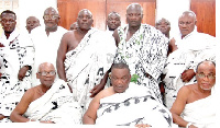 The newly installed chiefs were warmly welcomed to the forecourt of the Gbese Mantse Palace