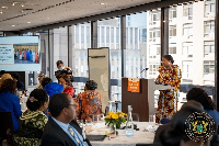 First Lady Rebecca Akufo-Addo addressing her colleague African first ladies in New York