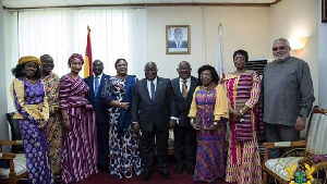 Former President Mahama missing from the group photograph with Akufo-Addo et al