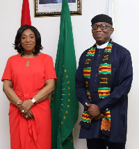 Shirley Ayorkor Botchwey with Bankole Adeoye