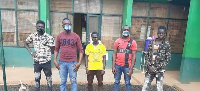 The five were caught on two motorbikes with Burkina Faso registration numbers