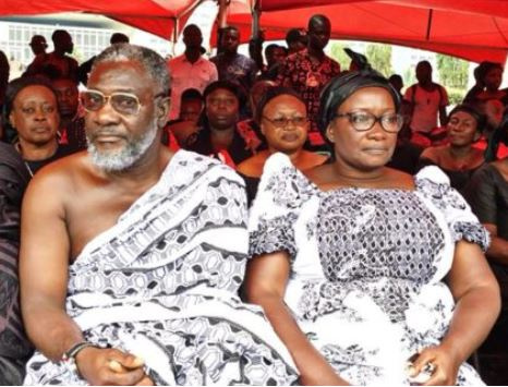 Late Ebony's parents at her funeral