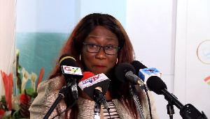 Executive Director of the Data Protection Commission, Patricia Adusei-Poku addressing the media