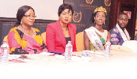 Inna Patty flanked by Cynthia Morrison and Nana Ama Benson