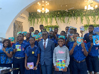 Dr Joseph Gerald Tetteh Nyanyofio with students on the occasion of the World Teachers' Day