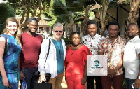 Maame Serwaa in a group picture with the team from BBC