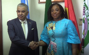 Kuwait Ambassador to Ghana, Mohammed Abdallah Al-Khalidi  with Shirley Ayorkor Botchwey