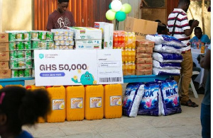 The donated items on display