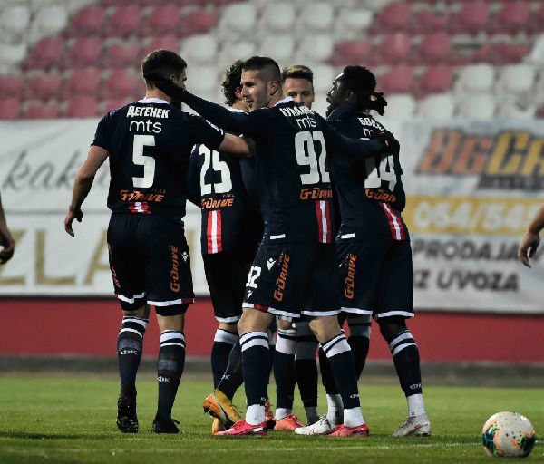 Richmond Boakye's strike is the difference between teams on a windy Gradski stadion in U