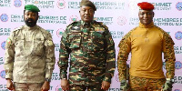 L-R: Col Assimi Goïta, General Abdourahamane Tchiani, Capt Ibrahim Traoré