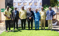 Deputy Minister for Lands, George Mireku Duker with some officials of the GGSA