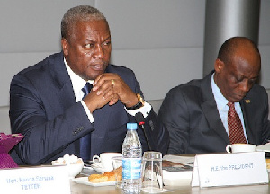 Finance Minister Seth Terkper with President Mahama