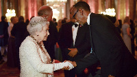 President Kagame greets Queen Elizabeth II during the Commonwealth Heads of Government Meeting in Lo