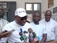 George Afriyie speaks to media after filing his nomination