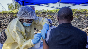 The Ervebo vaccine has 97.5% efficacyrate (file photo)