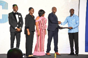 David Narh, Digital Channels Growth Manager At MTN Ghana Receiving The CIMG Hall Of Fame Award On Be