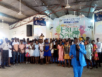 Rev Thomas Henry Quamson speaking to the BECE candidates