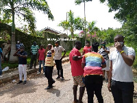 Some of the workers who besieged the hotel