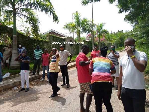 Some of the workers who besieged the hotel