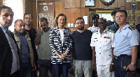 Some Ghana Navy staff in a group photo with the crewmen