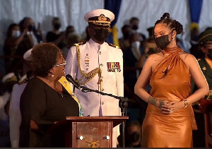 Barbadian president, Sandra Mason and musician, Rihanna