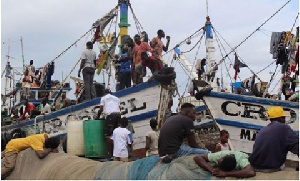 File photo of fishermen at sea