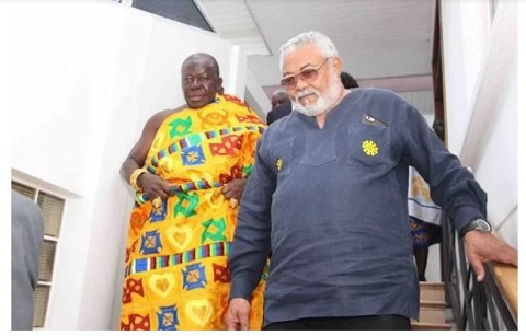 Asantehene Otumfuo Osei Tutu II and Former President Jerry John Rawlings