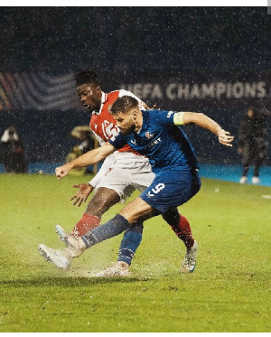 Salisu scored his first Champions League goal for Monaco