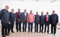 Former President John Mahama, Asiedu Nketia and Ofosu-Ampofo with the defeated aspirants