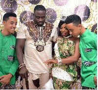 Afia Schwarzenegger with her husband and children