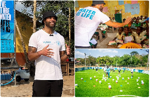 Man City legend, Joleon Lescott visited some schools in Cape Coast