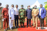 Some officials at the sod-cutting ceremony at the Bundase Training base