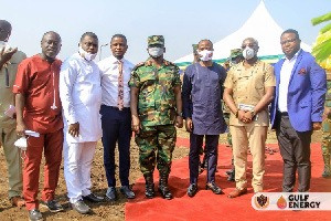 Some officials at the sod-cutting ceremony at the Bundase Training base