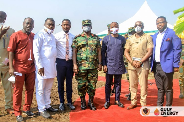 Some officials at the sod-cutting ceremony at the Bundase Training base